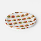 Geometrische Cheeseburger-Papier-Teller-Kunst Pappteller (Schrägansicht)