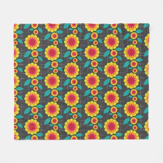Geometrische Chrysanthemen Fleecedecke (Vorderseite (Horizontal))
