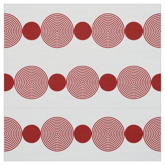 Geometrische Circle Line rot & weiß Stoff (Muster)