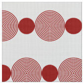 Geometrische Circle Line rot & weiß Stoff (Nahaufnahme)