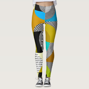 Geometrische Collage: Kreise, Vintages Muster. Leggings