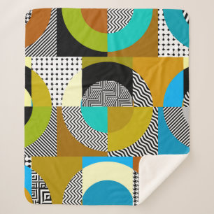 Geometrische Collage: Kreise, Vintages Muster. Sherpadecke