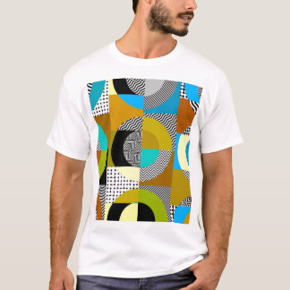 Geometrische Collage: Kreise, Vintages Muster. T-Shirt