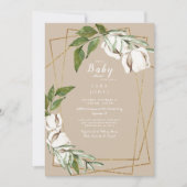 Geometrische Cotton Tan Babydusche Einladung (Vorderseite)