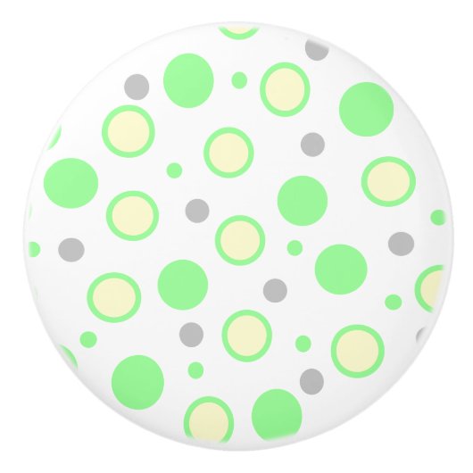 Geometrische Creme, gelb Keramikknauf (Vorderseite)