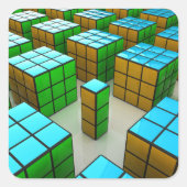 Geometrische Cubes Puzzle Game Stickers (Vorderseite)
