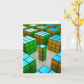 Geometrische Cubes Puzzle-Mitteilungskarten Karte (Gelbe Blume)