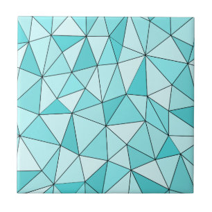 Geometrische Cyan-Dreiecke Moderne Keramik Fliese