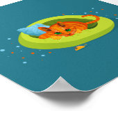 Geometrische Darstellung der Ingwer-Katze auf dem  Poster (Ecke)