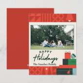 Geometrische Darstellung "Happy Holidays" Karte 1  (Vorne/Hinten)