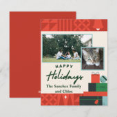 Geometrische Darstellung "Happy Holidays" Karte 2  (Vorne/Hinten)