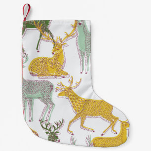 Geometrische Deers: Traditionelle Musterillustrati Kleiner Weihnachtsstrumpf