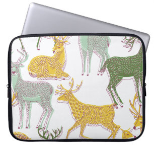 Geometrische Deers: Traditionelle Musterillustrati Laptopschutzhülle