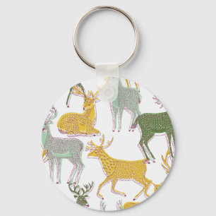 Geometrische Deers: Traditionelle Musterillustrati Schlüsselanhänger