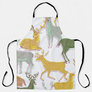 Geometrische Deers: Traditionelle Musterillustrati Schürze