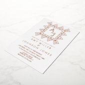 Geometrische dekorative Herzgrenze Hochzeitdruck Folieneinladung (Gedreht)