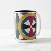 GEOMETRISCHE DESIGN-TASSE ZWEIFARBIGE TASSE (VorderseiteRechts)