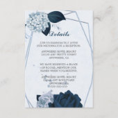 geometrische Details der blauen und blauen Blumen Begleitkarte (Vorderseite)