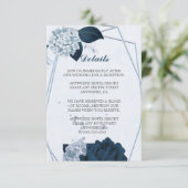 geometrische Details der blauen und blauen Blumen Begleitkarte (Stehend Vorderseite)