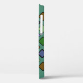 Geometrische Diagonalquadrate gemischt Case-Mate iPhone Hülle (Rückseite / Links)