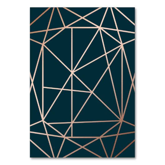 Geometrische Diamant-Hochzeitskarten für die Tisch Tischnummer (Rückseite)