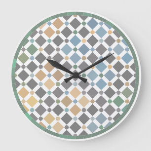 Geometrische Diamant-Muster-Wanduhr – Modernes Alh Große Wanduhr