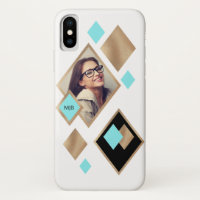 Geometrische Diamanten mit Foto und Monogramm