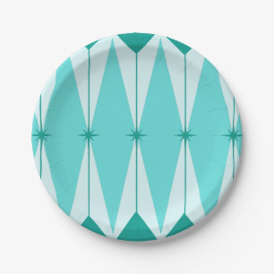 Geometrische Diamanten & Sternenexplosionen Papier Pappteller