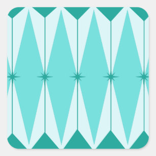 Geometrische Diamanten & Sternenexplosionen Quadra Quadratischer Aufkleber