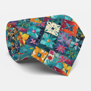 Geometrische Diamanten und Edelsteine floral Türki Krawatte