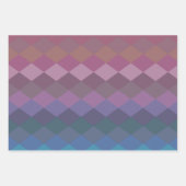 Geometrische Diamantformate in geröteten Rainbow-F Geschenkpapier Set (Vorderseite 3)
