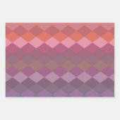 Geometrische Diamantformate in geröteten Rainbow-F Geschenkpapier Set (Vorderseite 2)