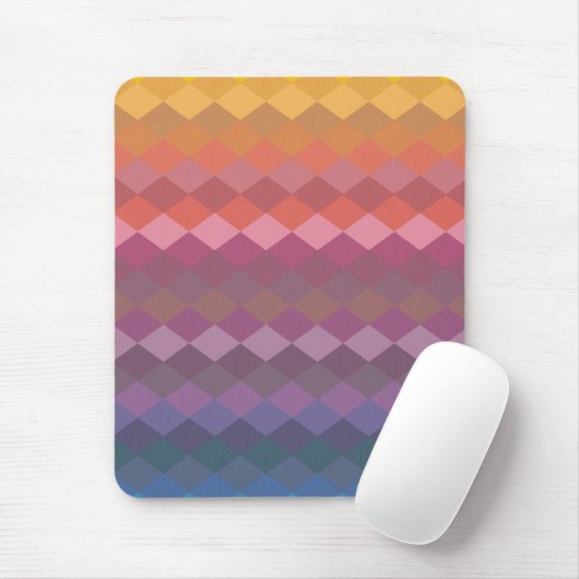 Geometrische Diamantformate in geröteten Rainbow-F Mousepad (Mit Mouse)