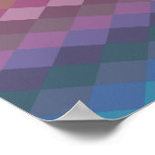 Geometrische Diamantformate in geröteten Rainbow-F Poster (Ecke)