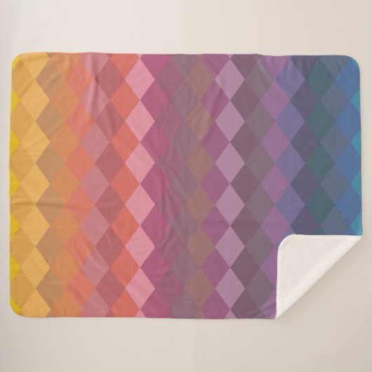 Geometrische Diamantformate in geröteten Rainbow-F Sherpadecke (Vorderseite (Horizontal))