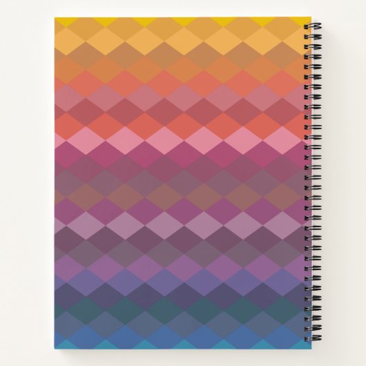 Geometrische Diamantformate in verächteten Farben  Notizblock (Rückseite)