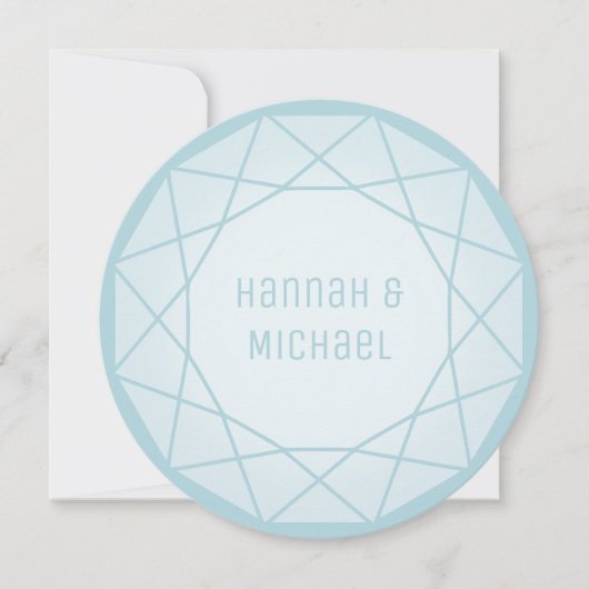 Geometrische Diamantrundkarte Einladung (Vorderseite)