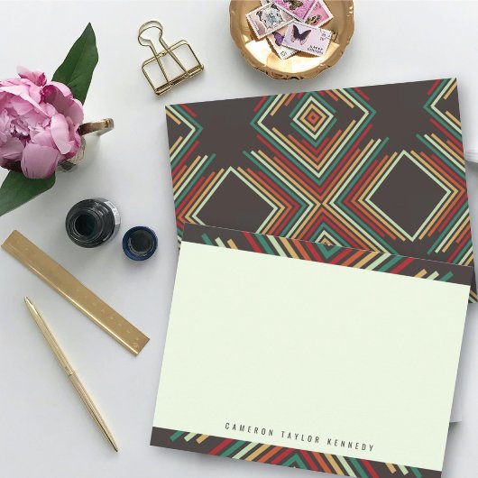 Geometrische Diamond-Mod Streifen Moderner Abschlu Dankeskarte