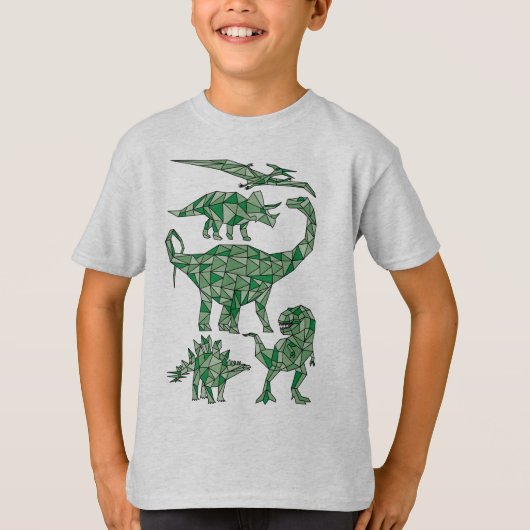 Geometrische Dinosaurier T-Shirt (Vorderseite)
