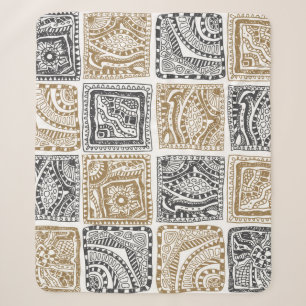 Geometrische Doodle, vintage abstraktes Muster. Sherpadecke