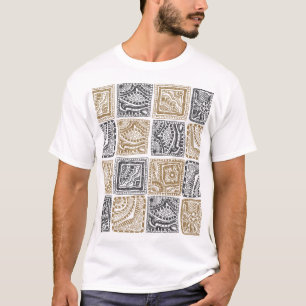 Geometrische Doodle, vintage abstraktes Muster. T-Shirt