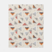 Geometrische Dreieck-Hand gezeichnetes Muster Fleecedecke (Vorderseite)