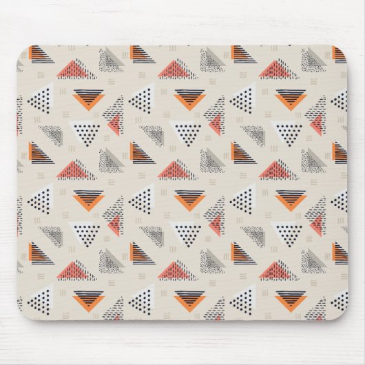 Geometrische Dreieck-Hand gezeichnetes Muster Mousepad (Vorne)