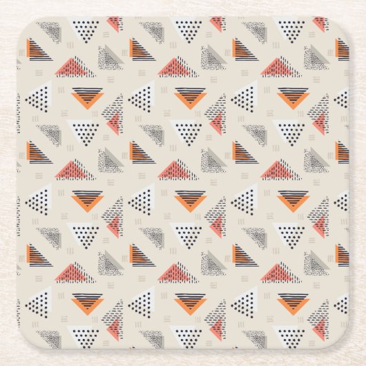 Geometrische Dreieck-Hand gezeichnetes Muster Rechteckiger Pappuntersetzer (Vorderseite)
