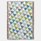 Geometrische Dreieck Navy Green Gray Moderne Abstr Decke (Vorderseite Vertikal)