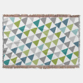 Geometrische Dreieck Navy Green Gray Moderne Abstr Decke (Vorderseite)