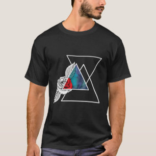 Geometrische Dreieck Rose ästhetische Minimal Art T-Shirt