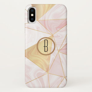 geometrische Dreiecke aus rosa und goldfarbenem Ma Case-Mate iPhone Hülle