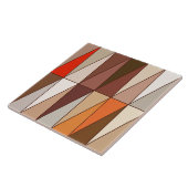 Geometrische Dreiecke, Beige, Brown, Rot, Gold Fliese (Seite)