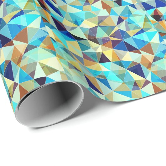 Geometrische Dreiecke: Farbiges Abstraktes Muster Geschenkpapier (Rolleneckpunkt)